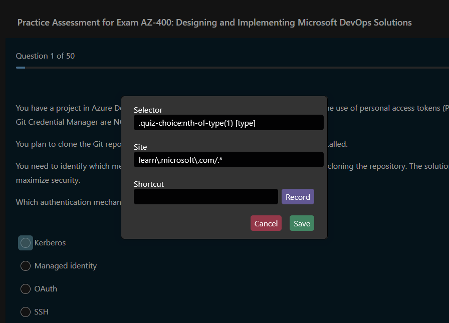 First MVP of the browser extension