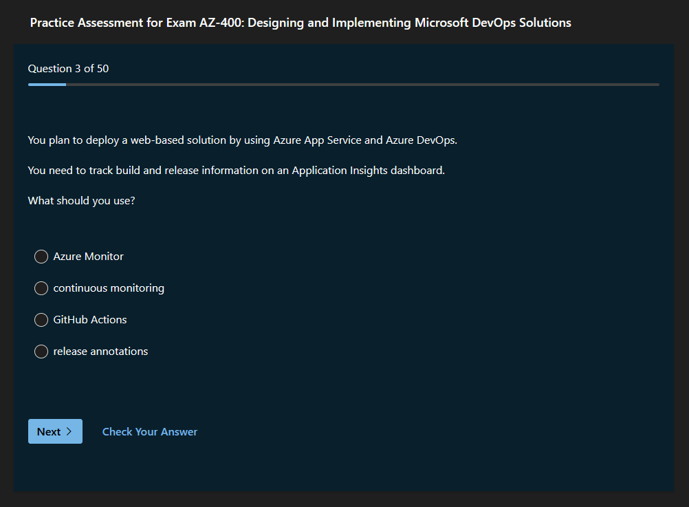 Microsoft Azure 400 Practice Assessment